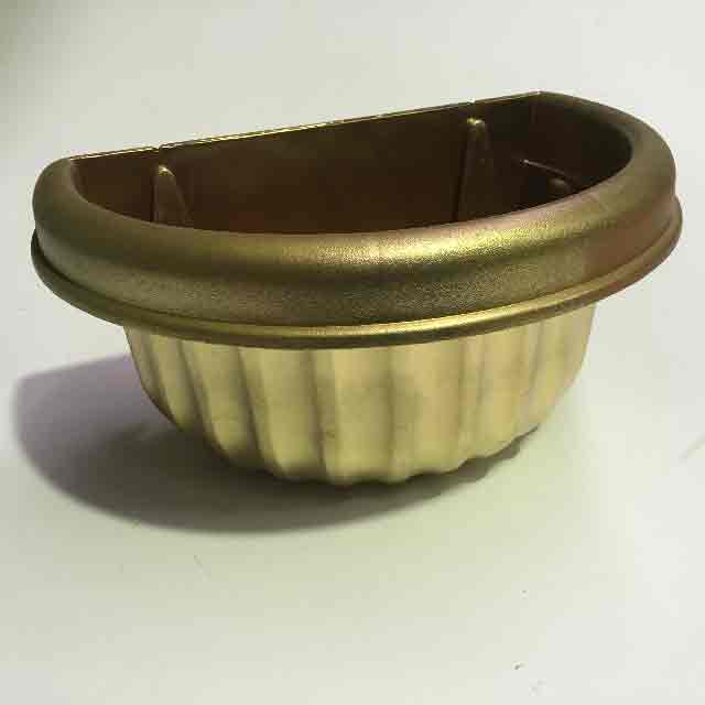 PLANTER POT, Gold Fluted Wall Mount - Large